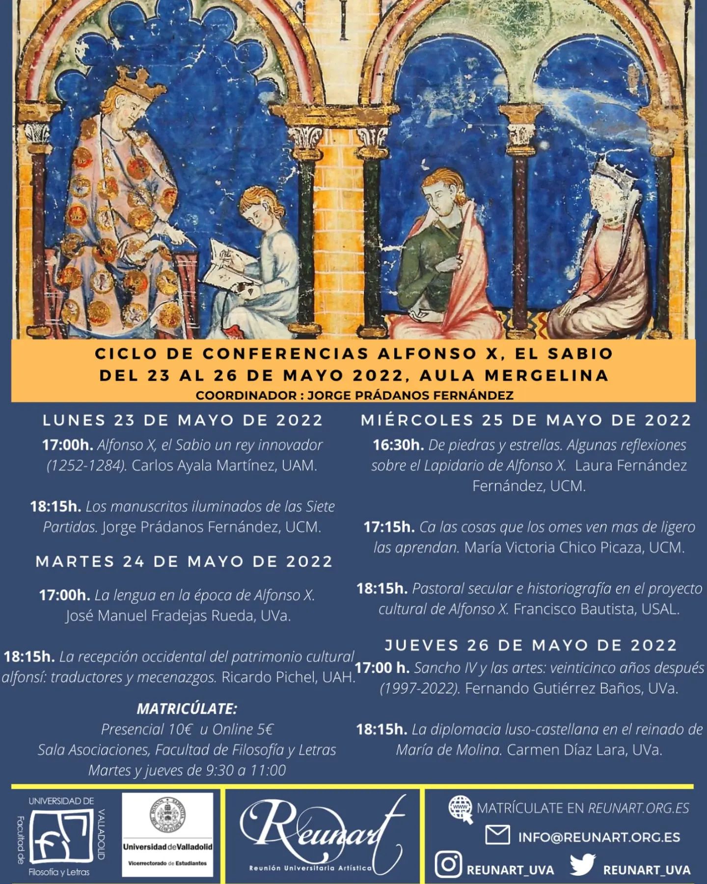 Nos complace presentaros nuestra próxima actividad. Un ciclo de conferencias dedicada al rey Alfonso X 'el sabio'.